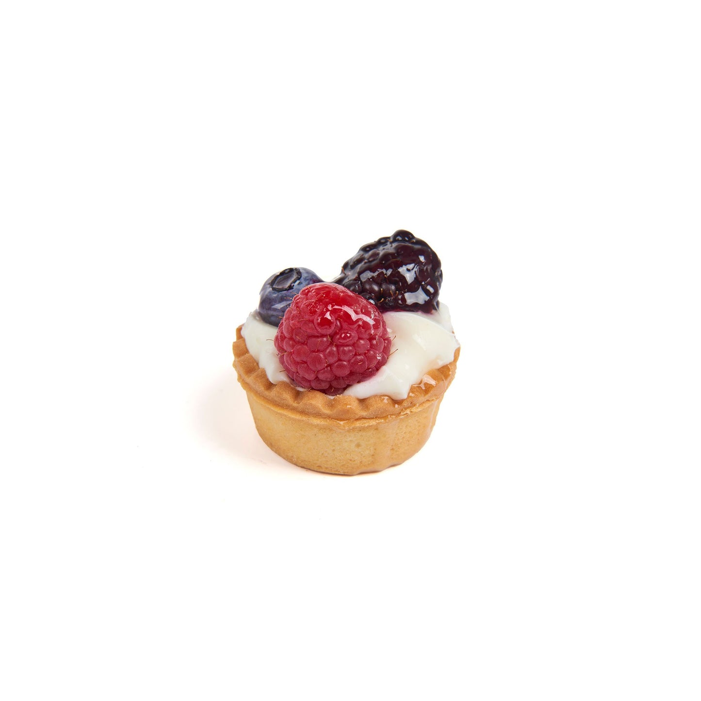 Round Fruit Tarts with Cream