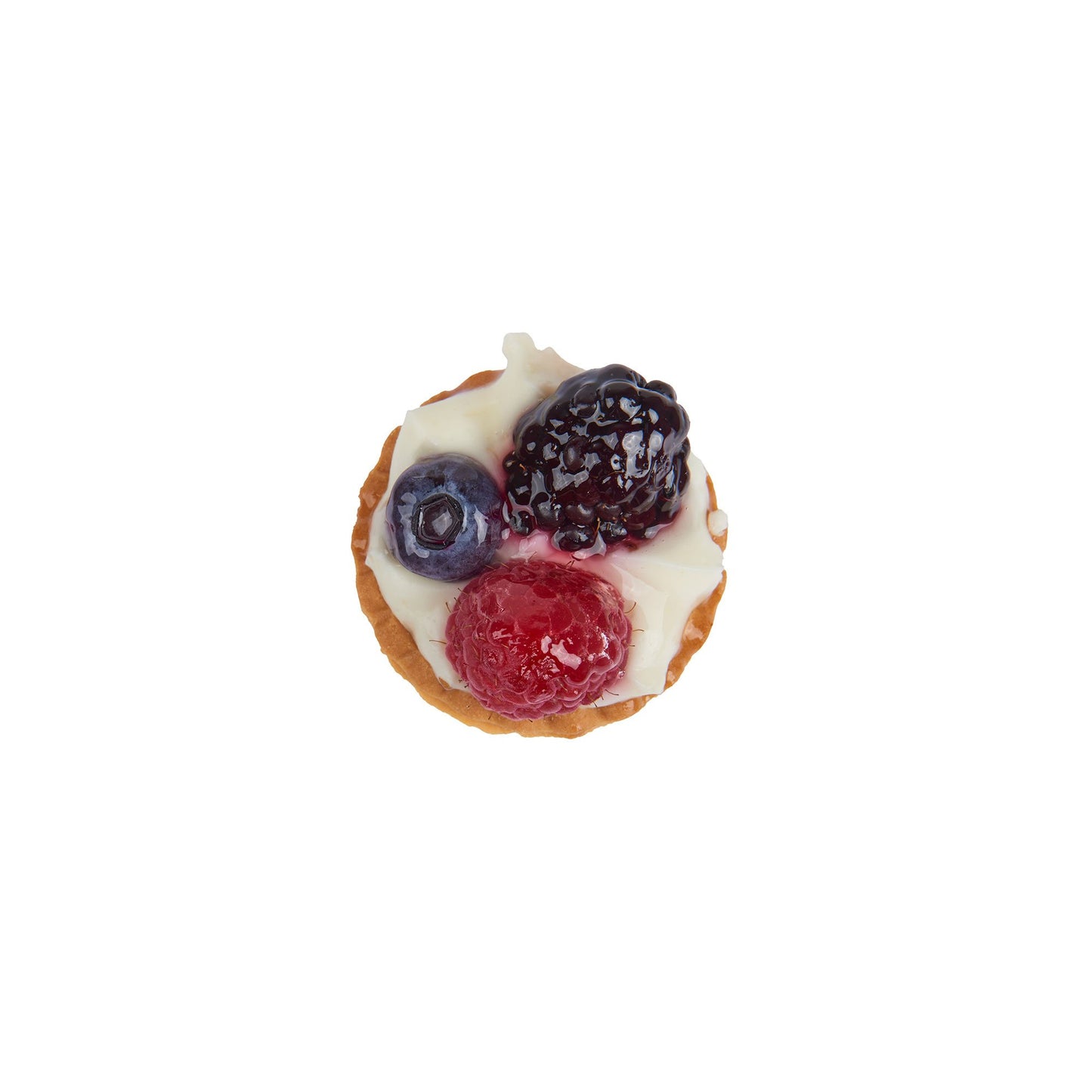 Round Fruit Tarts with Cream