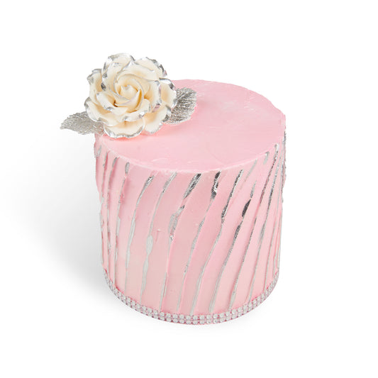 6" Silver Stripes Cake