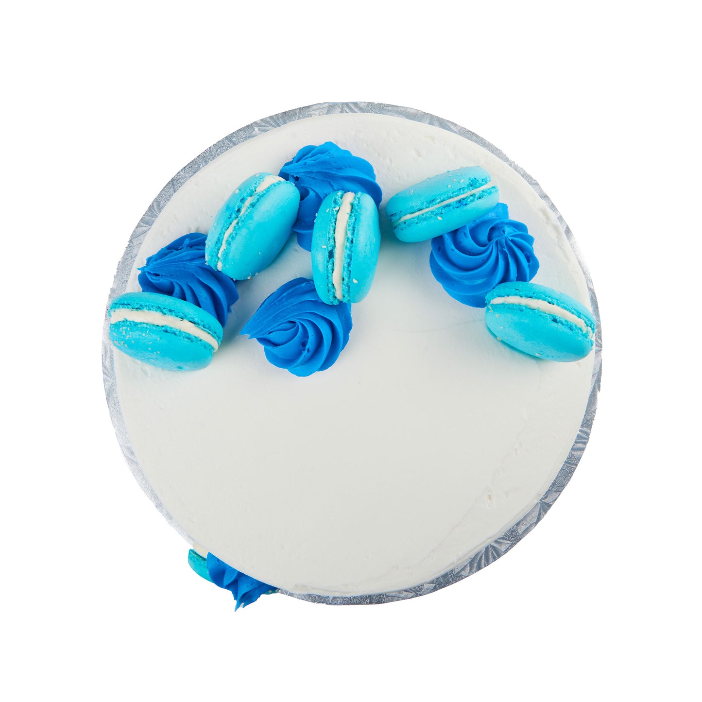 8" Blue Macaroons Cake